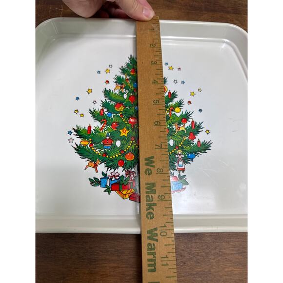 Ullman Co. Vintage Plastic Cookie Tray Platter Plate Christmas Tree & Presents - Picture 12 of 13